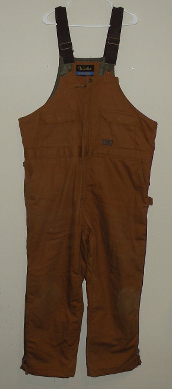 Walls Zero-Zone Men’s XL 42-44 Insulated Canvas Overalls Brown 100% Cotton